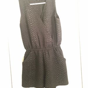 MACYS black snake skin romper with pockets